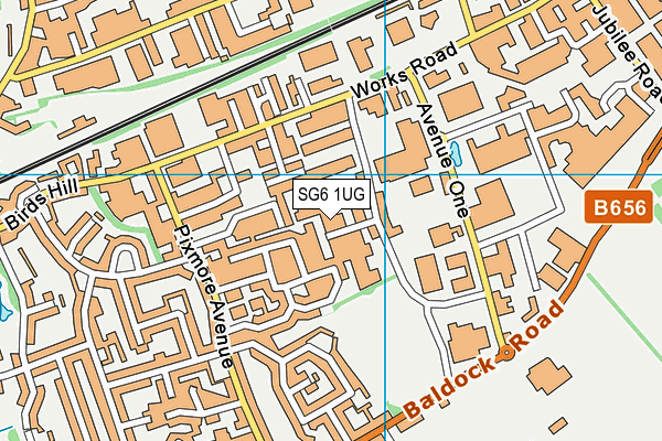 SG6 1UG map - OS VectorMap District (Ordnance Survey)