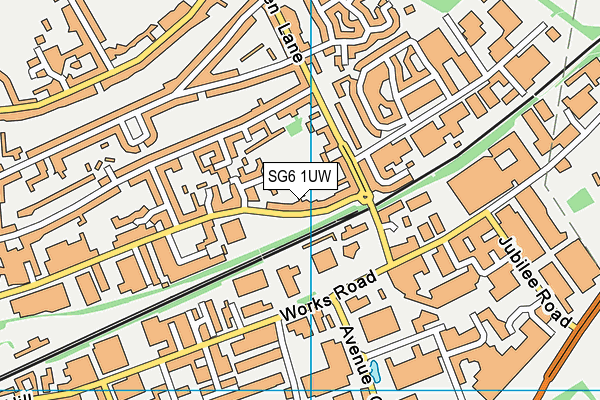 SG6 1UW map - OS VectorMap District (Ordnance Survey)