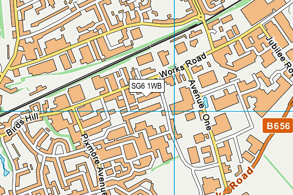 SG6 1WB map - OS VectorMap District (Ordnance Survey)