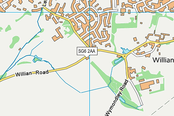 SG6 2AA map - OS VectorMap District (Ordnance Survey)