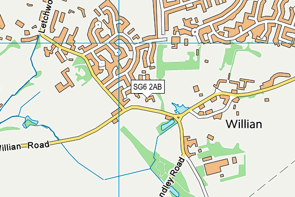 SG6 2AB map - OS VectorMap District (Ordnance Survey)