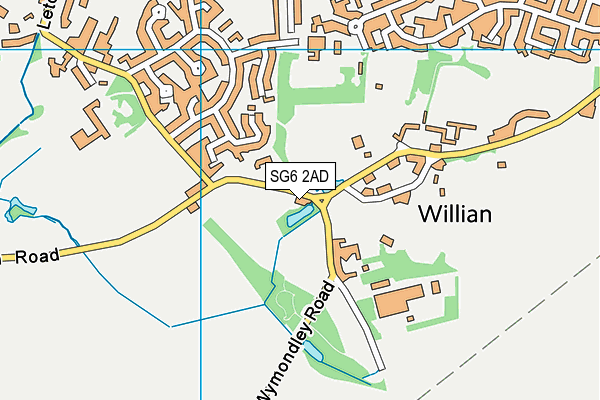 SG6 2AD map - OS VectorMap District (Ordnance Survey)