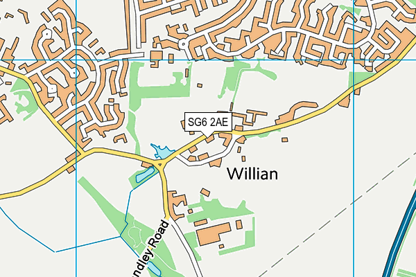 SG6 2AE map - OS VectorMap District (Ordnance Survey)