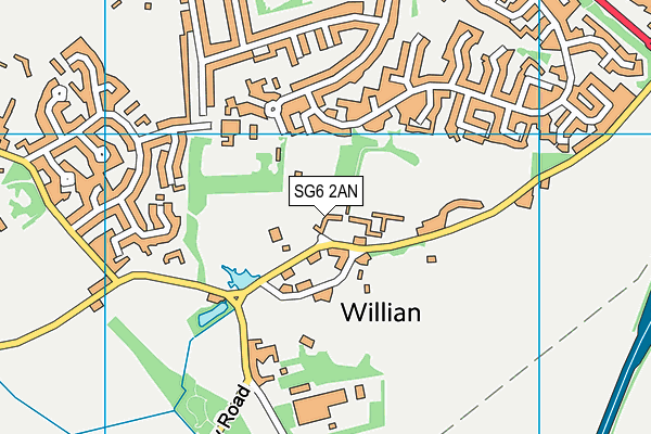 SG6 2AN map - OS VectorMap District (Ordnance Survey)