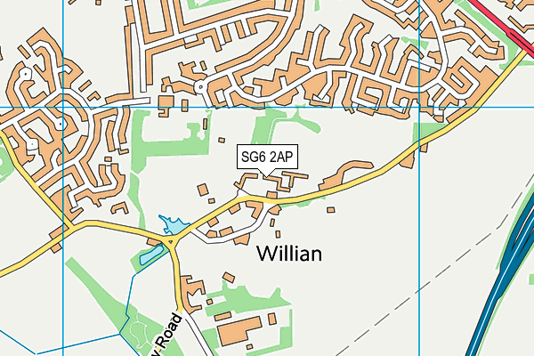 SG6 2AP map - OS VectorMap District (Ordnance Survey)