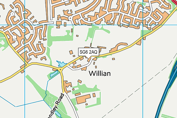 SG6 2AQ map - OS VectorMap District (Ordnance Survey)