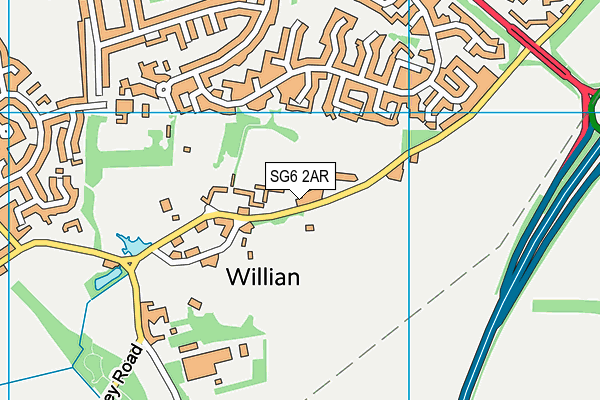 SG6 2AR map - OS VectorMap District (Ordnance Survey)