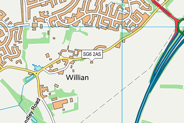 SG6 2AS map - OS VectorMap District (Ordnance Survey)