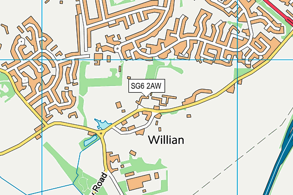 SG6 2AW map - OS VectorMap District (Ordnance Survey)