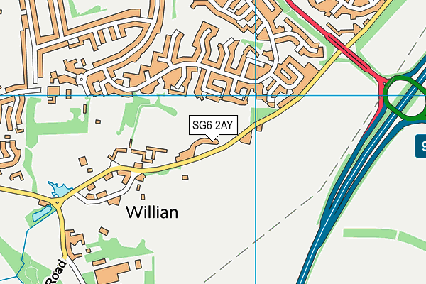SG6 2AY map - OS VectorMap District (Ordnance Survey)