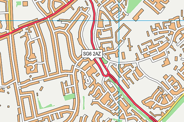 SG6 2AZ map - OS VectorMap District (Ordnance Survey)