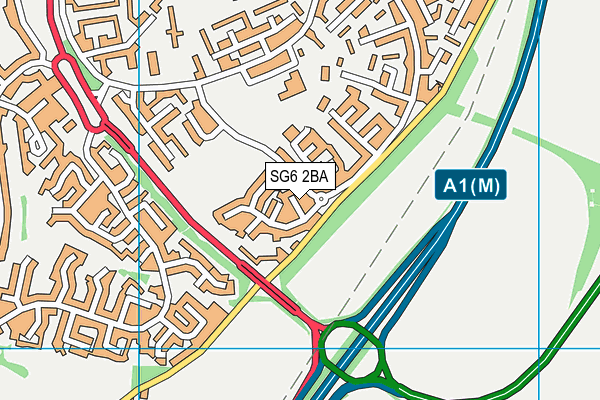 SG6 2BA map - OS VectorMap District (Ordnance Survey)