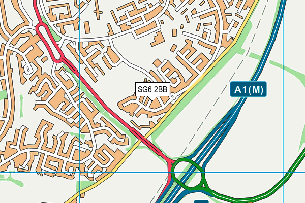 SG6 2BB map - OS VectorMap District (Ordnance Survey)