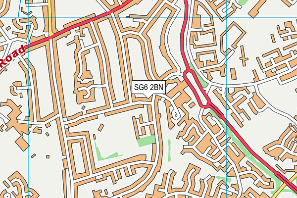 SG6 2BN map - OS VectorMap District (Ordnance Survey)