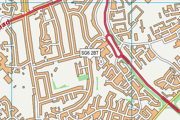 SG6 2BT map - OS VectorMap District (Ordnance Survey)