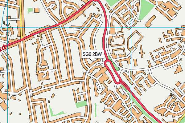 SG6 2BW map - OS VectorMap District (Ordnance Survey)