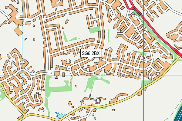 SG6 2BX map - OS VectorMap District (Ordnance Survey)