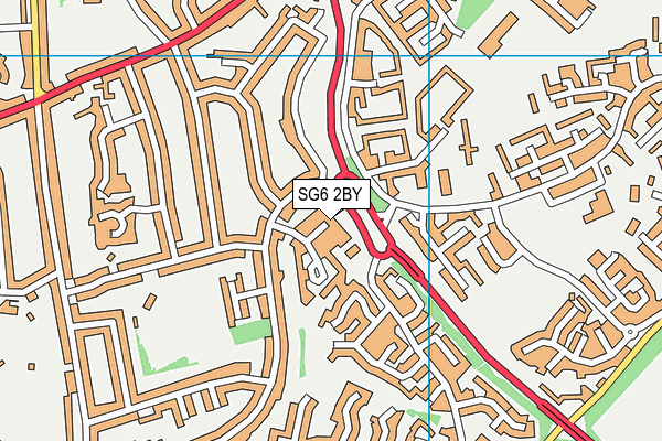 SG6 2BY map - OS VectorMap District (Ordnance Survey)