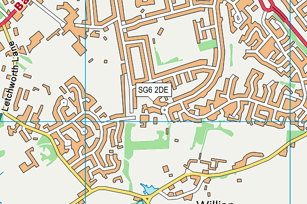 SG6 2DE map - OS VectorMap District (Ordnance Survey)