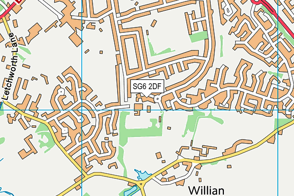 SG6 2DF map - OS VectorMap District (Ordnance Survey)