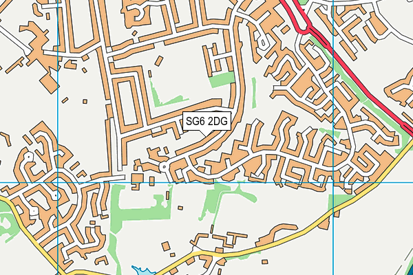 SG6 2DG map - OS VectorMap District (Ordnance Survey)