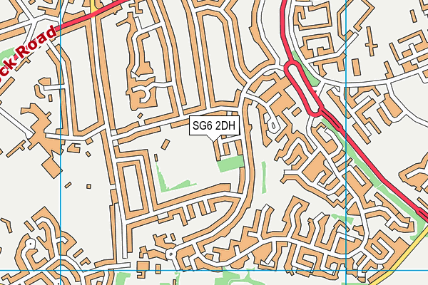 SG6 2DH map - OS VectorMap District (Ordnance Survey)