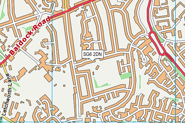 SG6 2DN map - OS VectorMap District (Ordnance Survey)