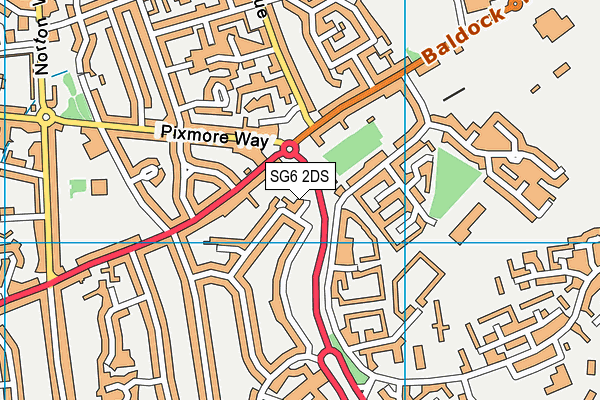 SG6 2DS map - OS VectorMap District (Ordnance Survey)