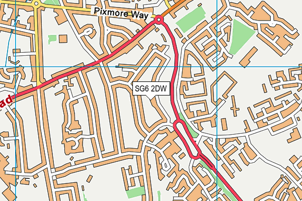 SG6 2DW map - OS VectorMap District (Ordnance Survey)