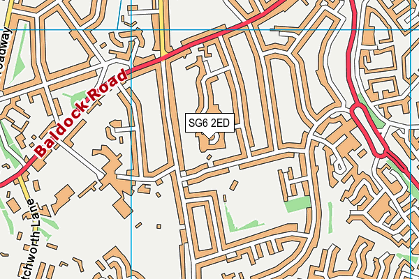 SG6 2ED map - OS VectorMap District (Ordnance Survey)