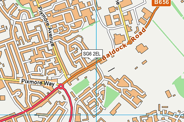 SG6 2EL map - OS VectorMap District (Ordnance Survey)