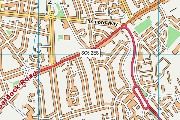 SG6 2ES map - OS VectorMap District (Ordnance Survey)