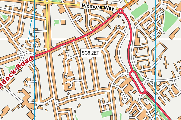 SG6 2ET map - OS VectorMap District (Ordnance Survey)