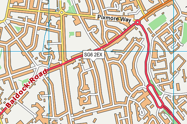 SG6 2EX map - OS VectorMap District (Ordnance Survey)