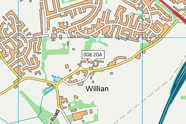 SG6 2GA map - OS VectorMap District (Ordnance Survey)