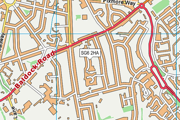 SG6 2HA map - OS VectorMap District (Ordnance Survey)