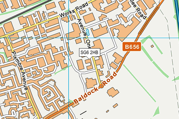 SG6 2HB map - OS VectorMap District (Ordnance Survey)