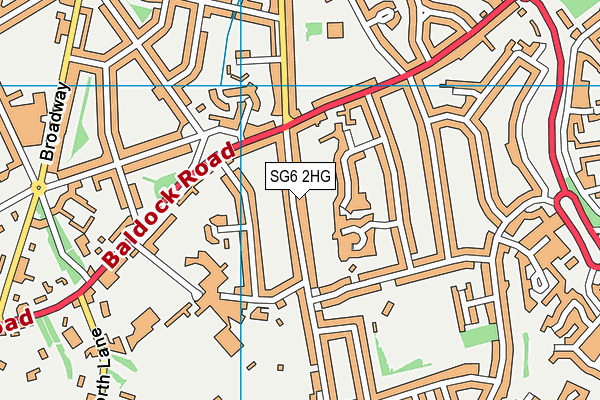 SG6 2HG map - OS VectorMap District (Ordnance Survey)