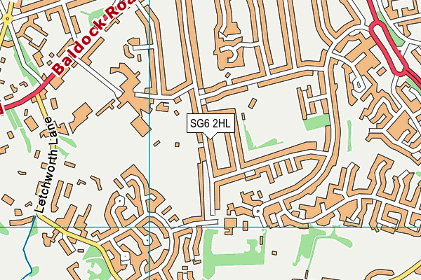 SG6 2HL map - OS VectorMap District (Ordnance Survey)