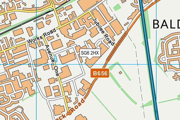 SG6 2HX map - OS VectorMap District (Ordnance Survey)
