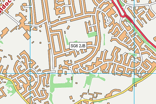 SG6 2JB map - OS VectorMap District (Ordnance Survey)