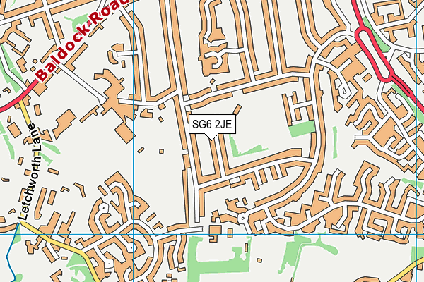 SG6 2JE map - OS VectorMap District (Ordnance Survey)