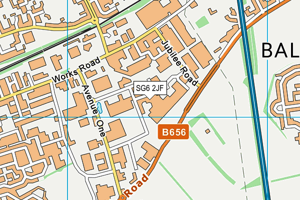 SG6 2JF map - OS VectorMap District (Ordnance Survey)
