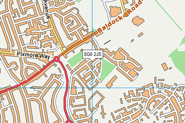SG6 2JS map - OS VectorMap District (Ordnance Survey)