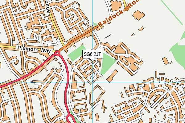 SG6 2JT map - OS VectorMap District (Ordnance Survey)