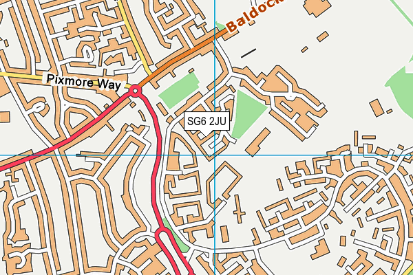 SG6 2JU map - OS VectorMap District (Ordnance Survey)