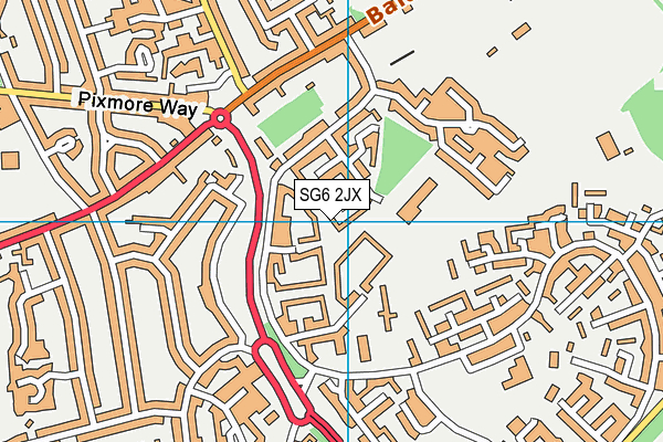 SG6 2JX map - OS VectorMap District (Ordnance Survey)