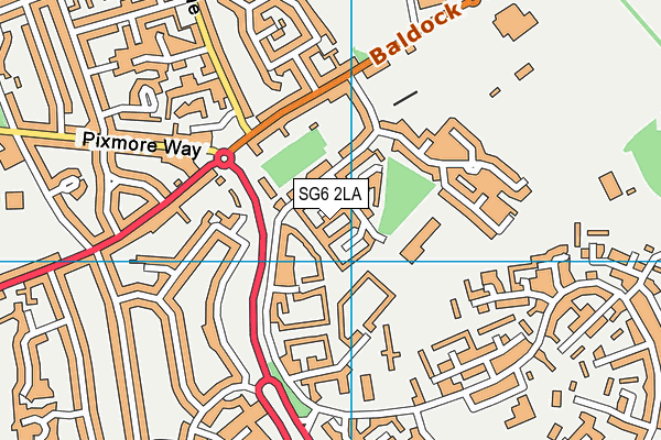 SG6 2LA map - OS VectorMap District (Ordnance Survey)