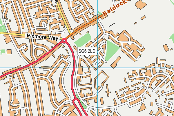 SG6 2LD map - OS VectorMap District (Ordnance Survey)