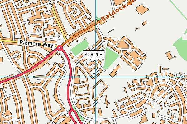 SG6 2LE map - OS VectorMap District (Ordnance Survey)